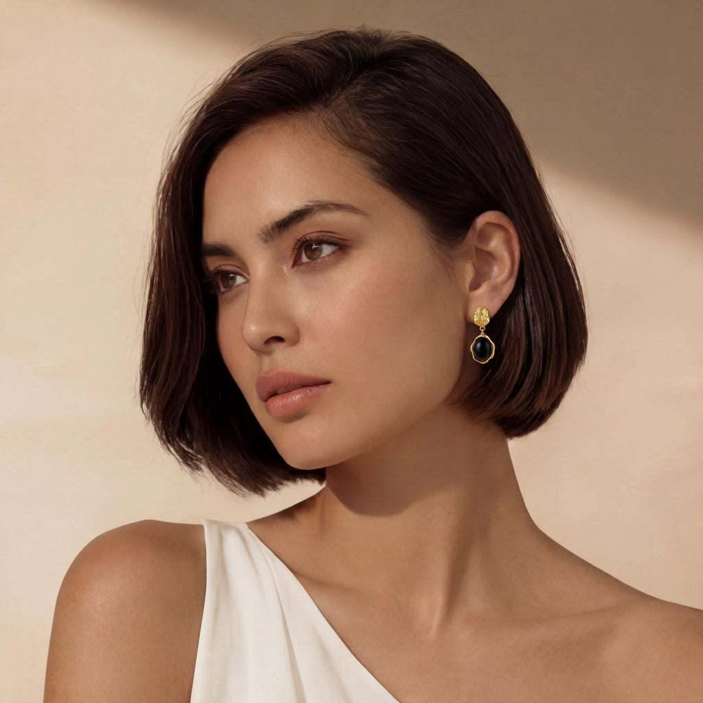 Ripple Drop Agate Earrings | L'atelier '92