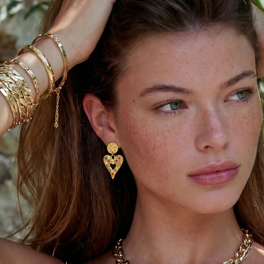 Rainbow Heart Drop Earrings | L'atelier '92