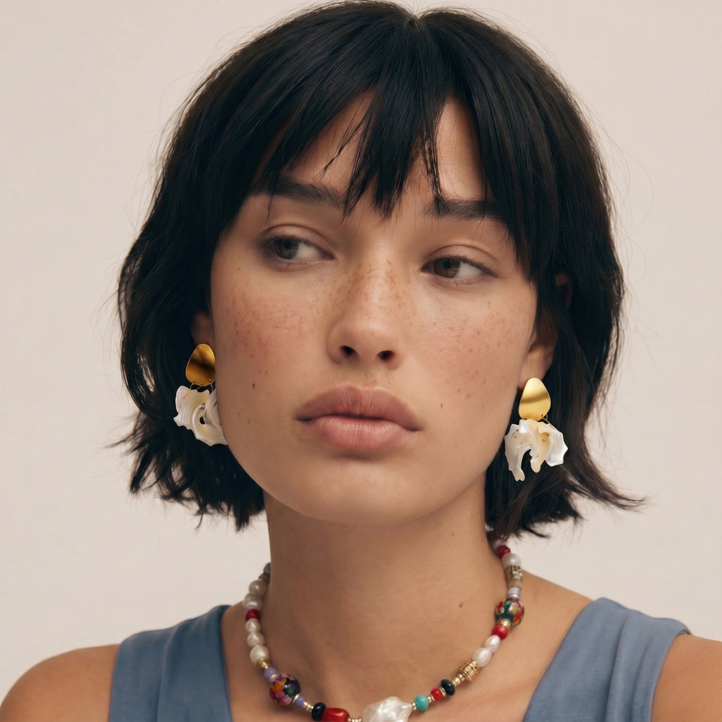 Organic Shell Drop Earrings | L'atelier '92