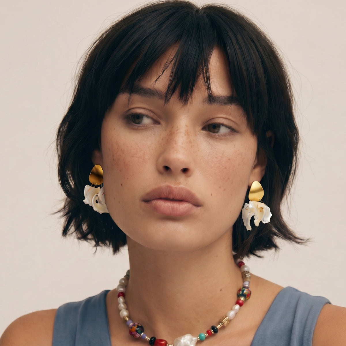 Organic Shell Drop Earrings | L'atelier '92