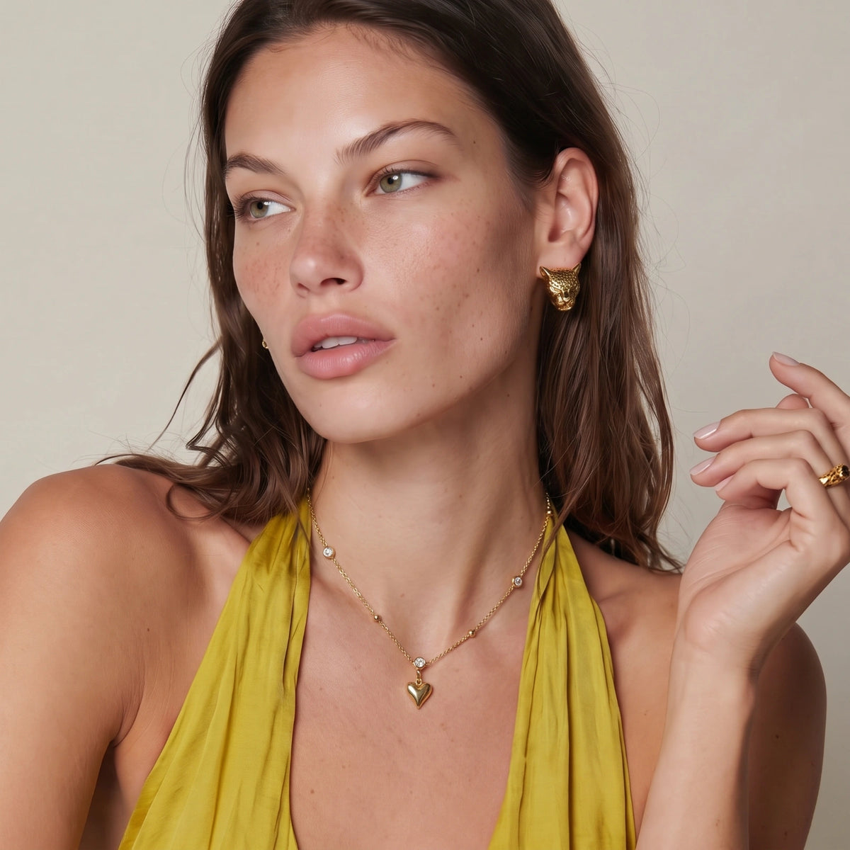 Crystal Heart Charm Necklace | L'atelier '92